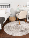 Cambridge Classics Collection Area Rug -  Magdalene (Gray) Round Gray  lifestyle 14