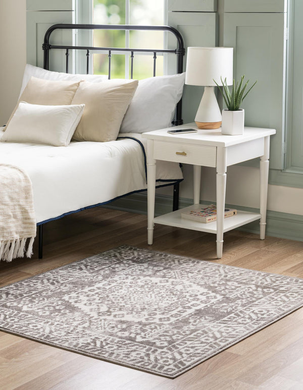 Cambridge Classics Collection Area Rug -  Magdalene (Gray) Square Gray  lifestyle 17
