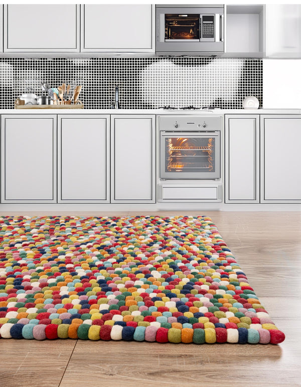 Wool Sphere Alley Collection Area Rug - Sphereville (Multi) Rectangle Multi  lifestyle 8