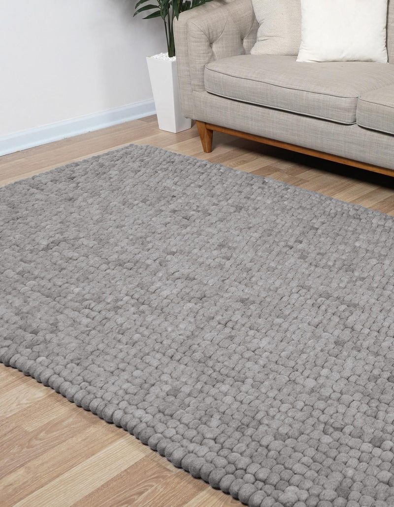 Wool Sphere Alley Collection Area Rug - Sphereville (Gray) Rectangle Gray  lifestyle 2