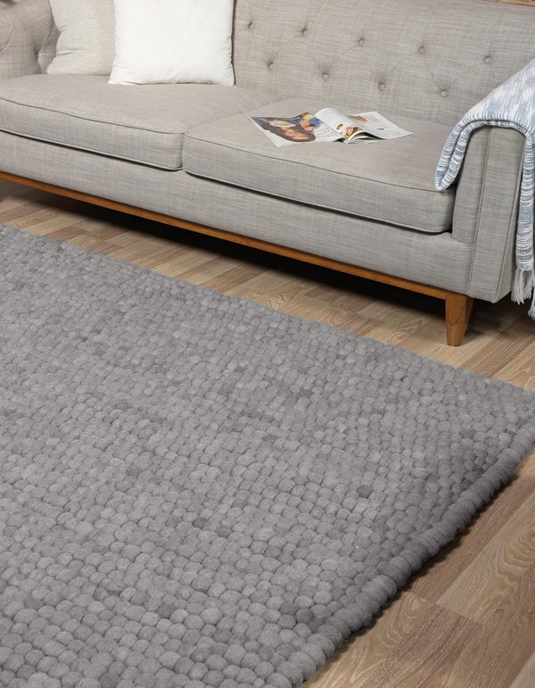 Wool Sphere Alley Collection Area Rug - Sphereville (Gray) Rectangle Gray  lifestyle 3