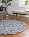 Wool Sphere Alley Collection Area Rug - Sphereville (Gray) Round Gray  lifestyle 20