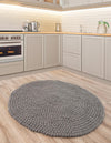Wool Sphere Alley Collection Area Rug - Sphereville (Gray) Round Gray  lifestyle 26