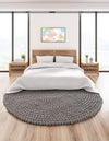 Wool Sphere Alley Collection Area Rug - Sphereville (Gray) Round Gray  lifestyle 28