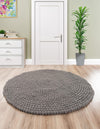 Wool Sphere Alley Collection Area Rug - Sphereville (Gray) Round Gray  lifestyle 30