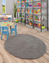 Wool Sphere Alley Collection Area Rug - Sphereville (Gray) Round Gray  lifestyle 38