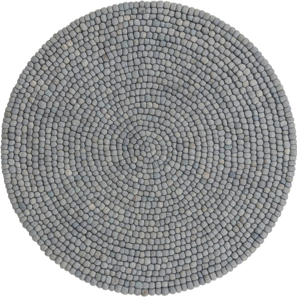 Wool Sphere Alley Collection Area Rug - Sphereville (Gray) Round Gray  lifestyle 14