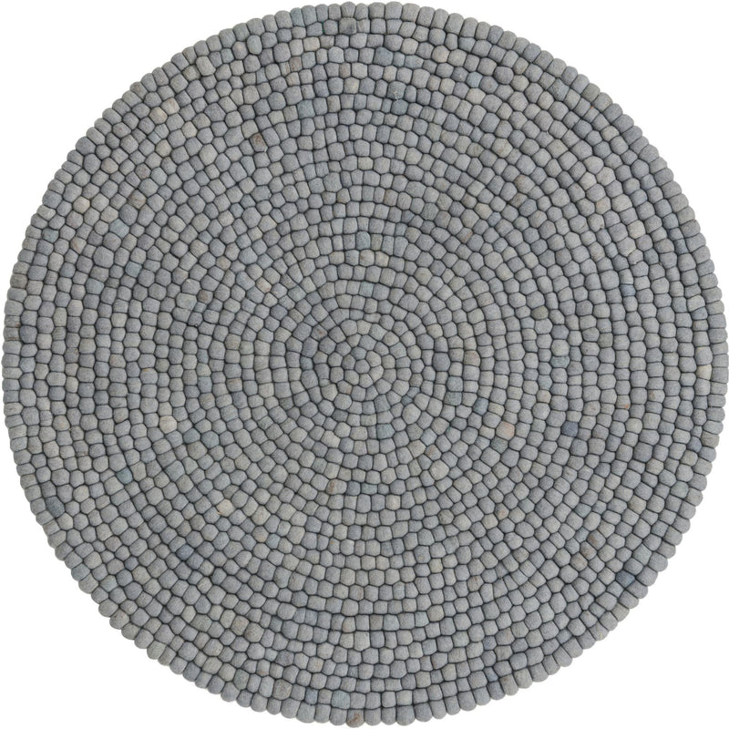 Wool Sphere Alley Collection Area Rug - Sphereville (Gray) Round Gray  lifestyle 14