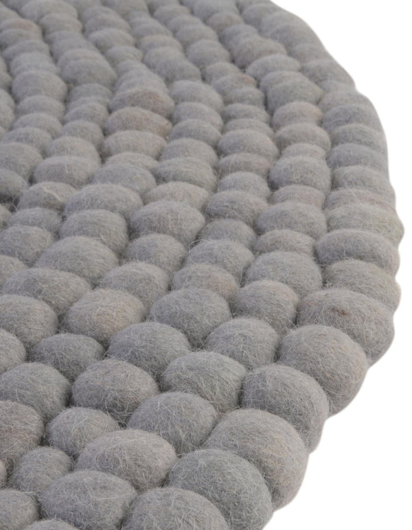 Wool Sphere Alley Collection Area Rug - Sphereville (Gray) Round Gray  lifestyle 37