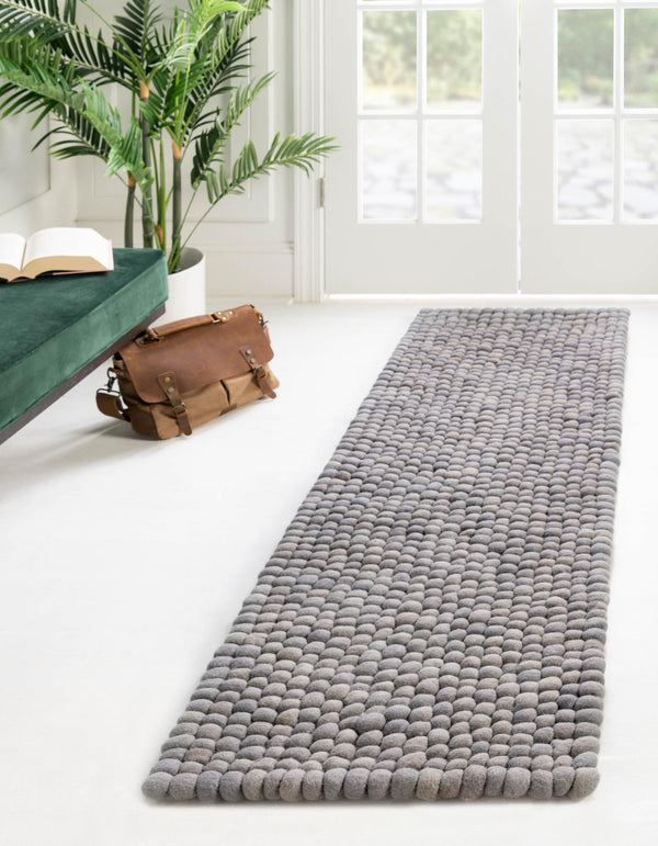 Wool Sphere Alley Collection Area Rug - Sphereville (Gray) Runner Gray  lifestyle 18