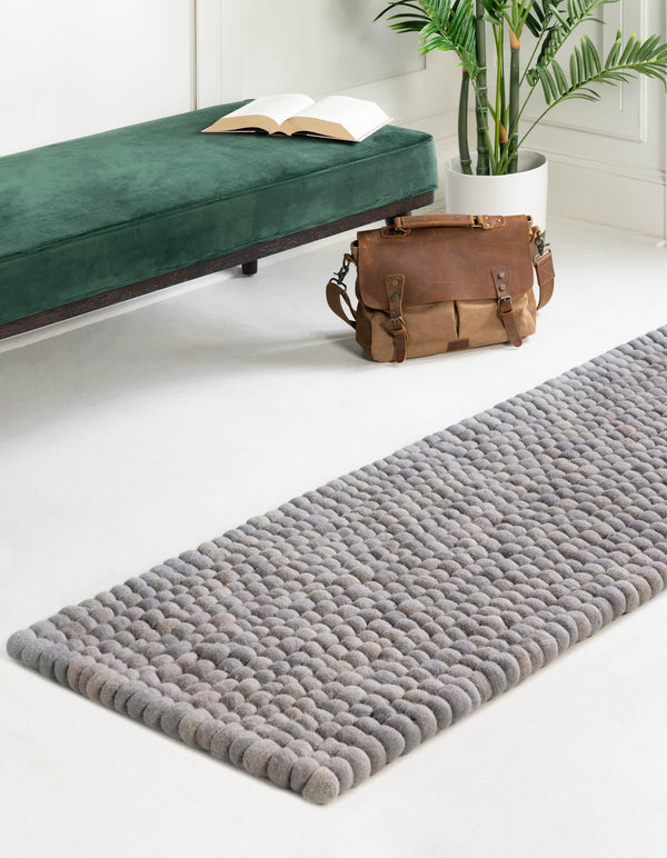 Wool Sphere Alley Collection Area Rug - Sphereville (Gray) Runner Gray  lifestyle 21