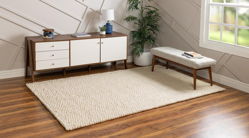Wool Sphere Alley Collection Area Rug - Sphereville (Ivory) Rectangle Ivory  lifestyle 3