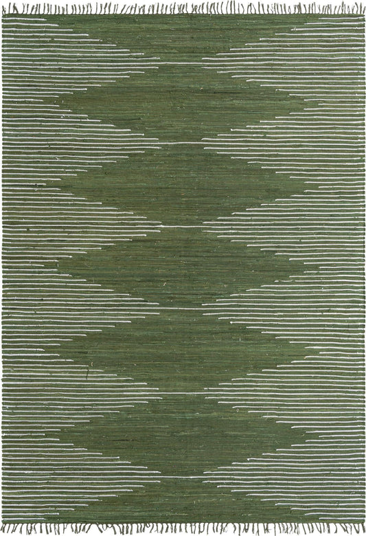 Thar Cotton Collection Area Rug - Jaisalmer (Green) Rectangle Green Main