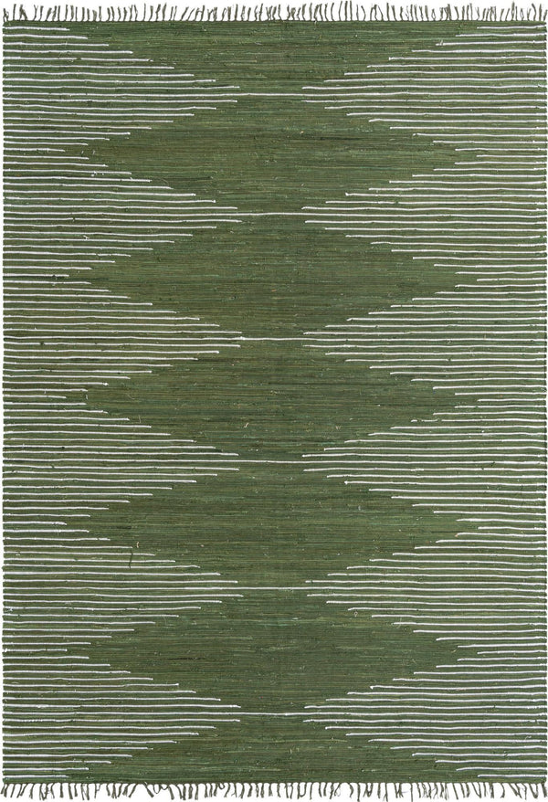Thar Cotton Collection Area Rug - Jaisalmer (Green) Rectangle Green Main