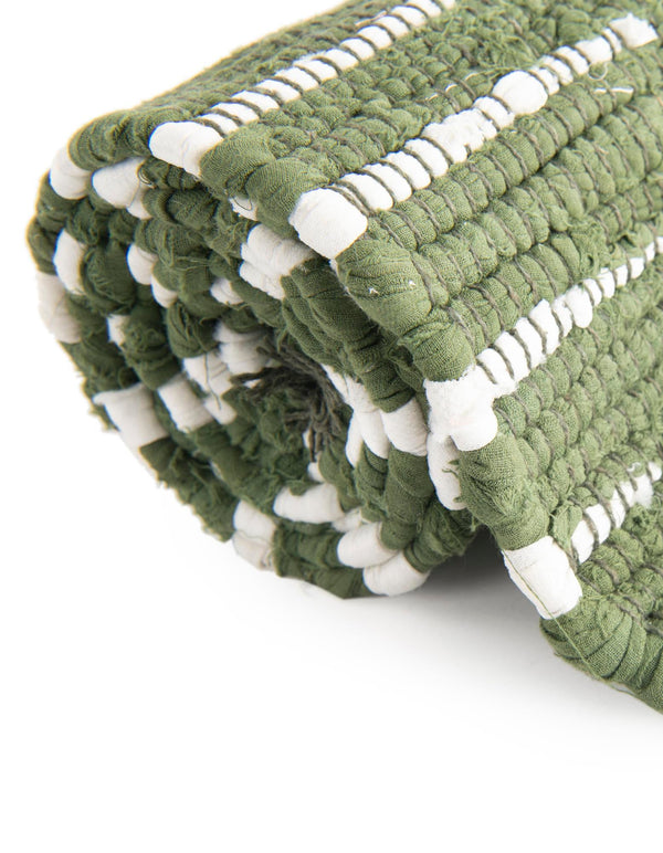 Thar Cotton Collection Area Rug - Jaisalmer (Green) Rectangle Green  lifestyle 19