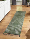 Thar Cotton Collection Area Rug - Jaisalmer (Green) Runner Green  lifestyle 24