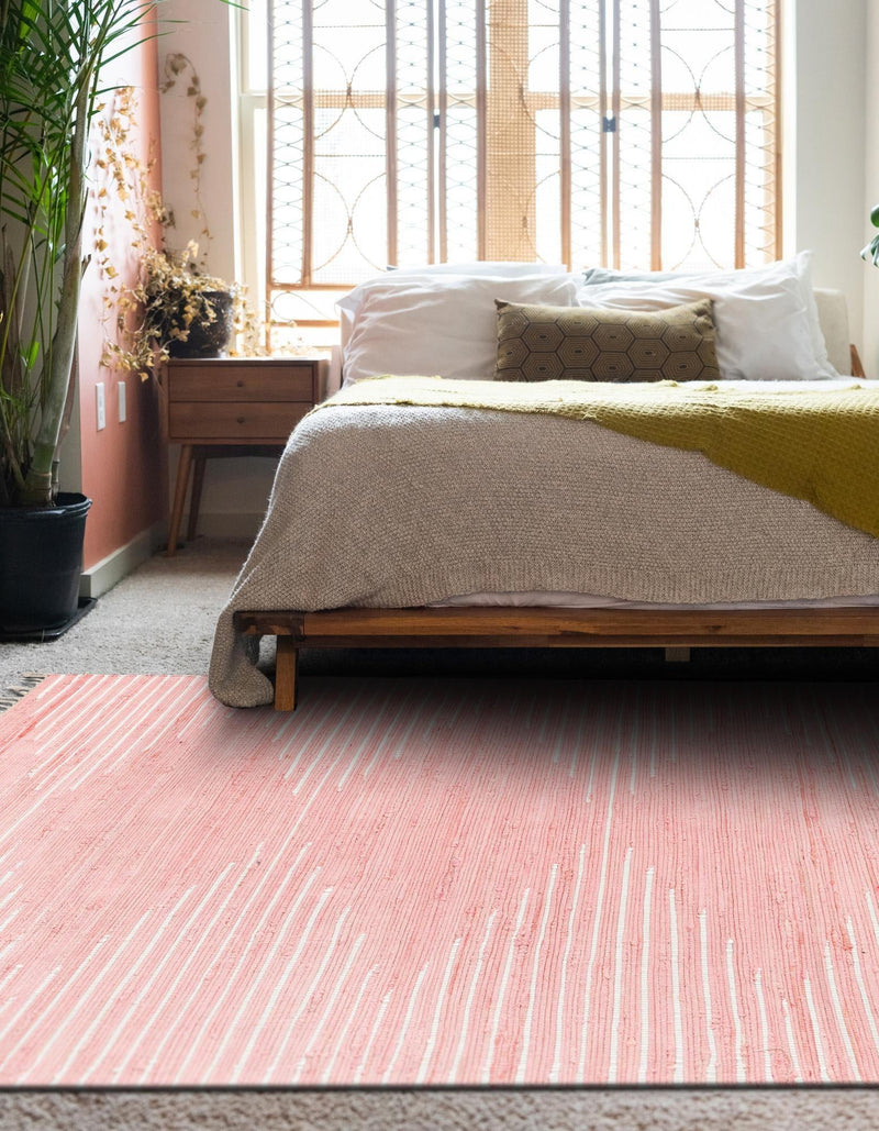 Thar Cotton Collection Area Rug - Jaisalmer (Rose) Rectangle Rose  lifestyle 12