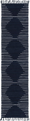 Thar Cotton Collection Area Rug - Jaisalmer (Navy Blue) Runner Navy Blue  lifestyle 42