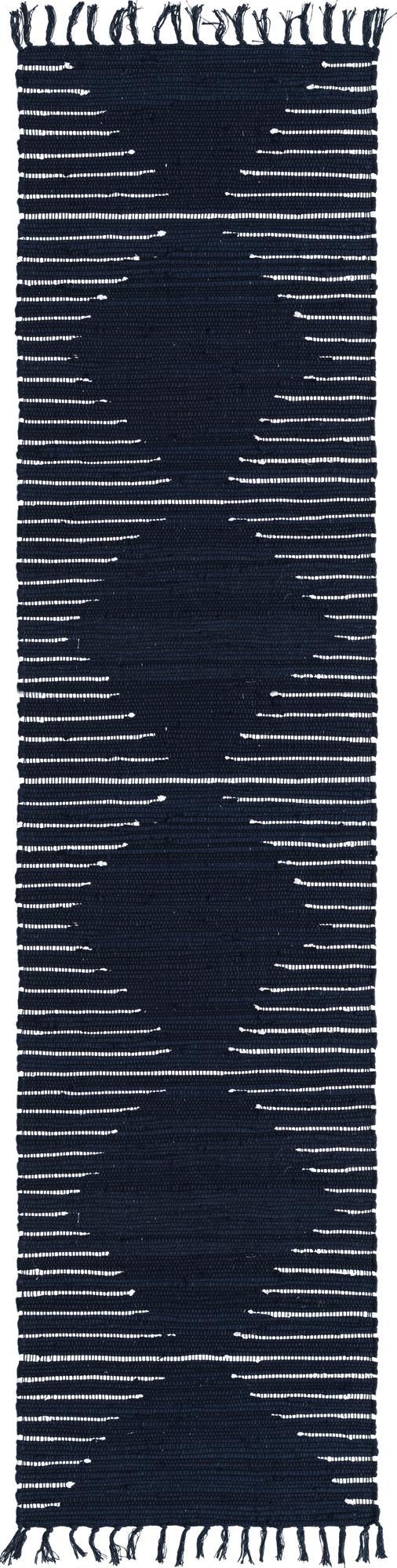 Thar Cotton Collection Area Rug - Jaisalmer (Navy Blue) Runner Navy Blue  lifestyle 42