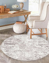 Luminara Sands Collection Area Rug - Serenity (Stone Gray) Round Stone Gray  lifestyle 23