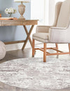 Luminara Sands Collection Area Rug - Serenity (Stone Gray) Round Stone Gray  lifestyle 28