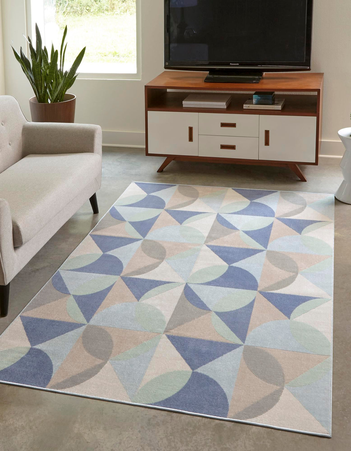 Lagoon Oasis Collection Area Rug - Coral Rectangle Blue  lifestyle 4
