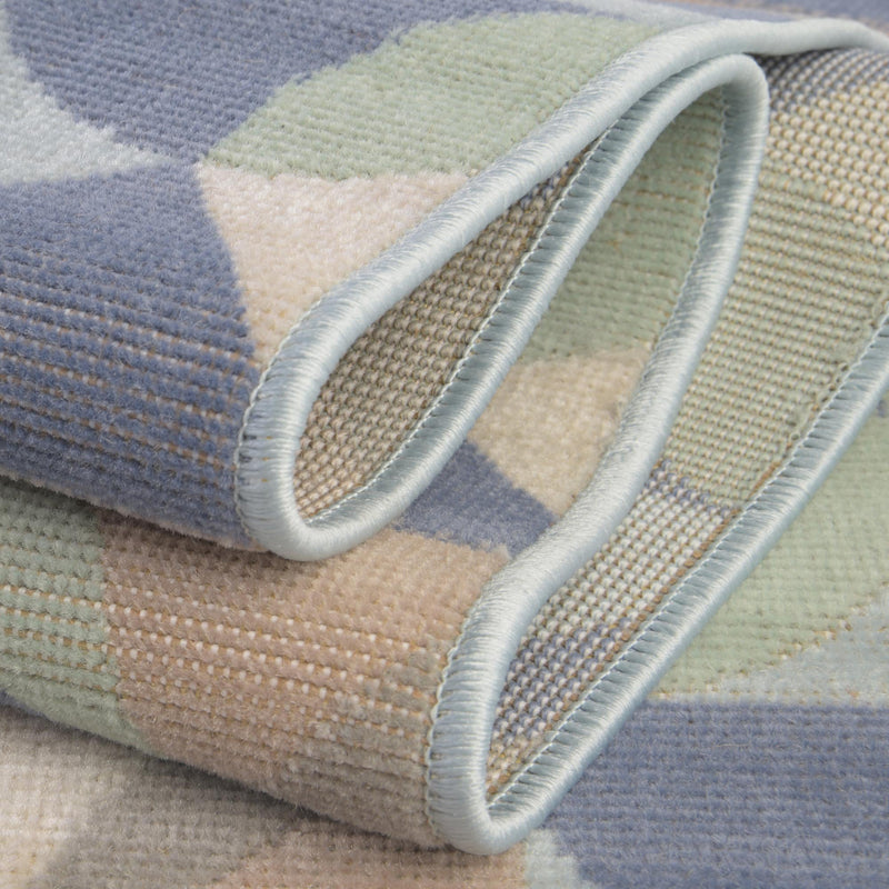 Lagoon Oasis Collection Area Rug - Coral Square Blue  lifestyle 74