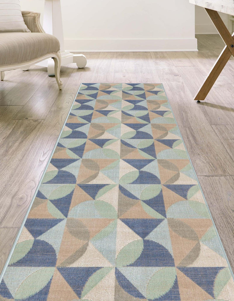 Lagoon Oasis Collection Area Rug - Coral Runner Blue  lifestyle 33