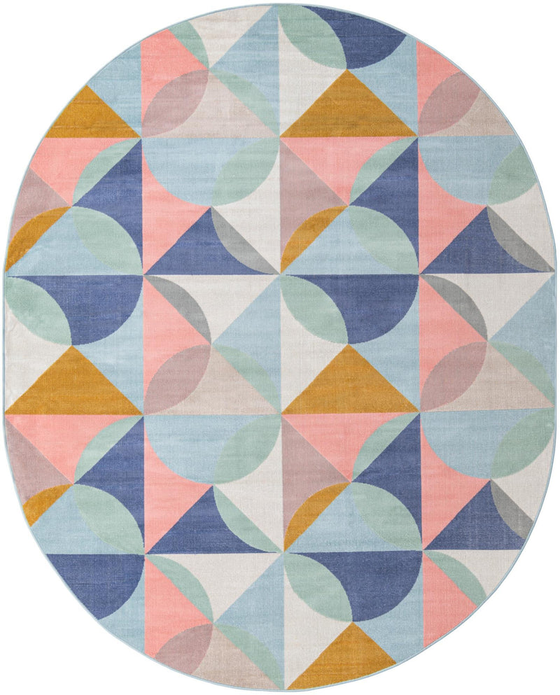 Lagoon Oasis Collection Area Rug - Coral Oval Multi  lifestyle 15