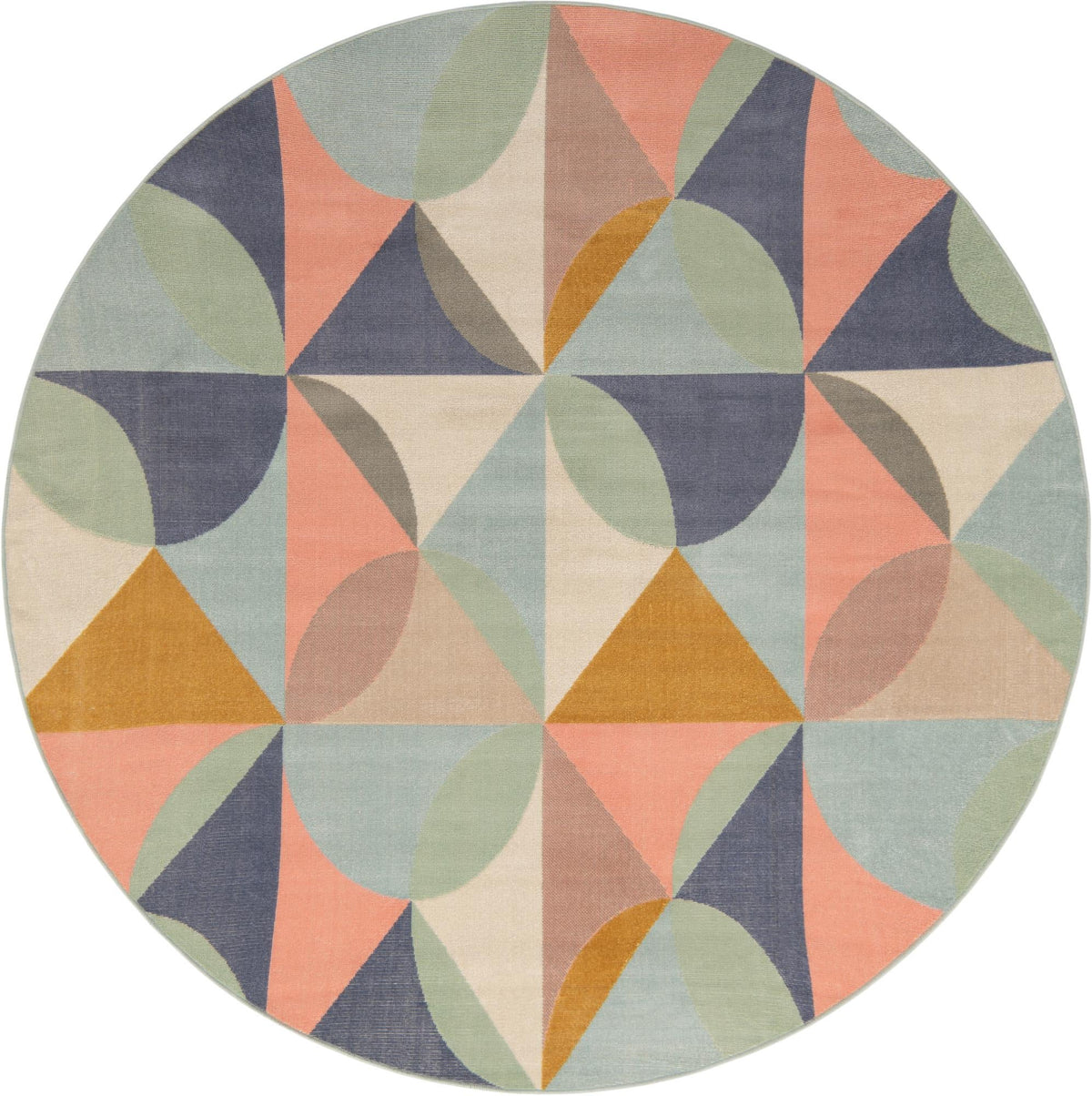Lagoon Oasis Collection Area Rug - Coral Round Multi  lifestyle 16