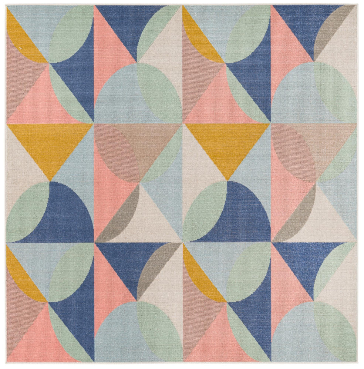 Lagoon Oasis Collection Area Rug - Coral Square Multi  lifestyle 17