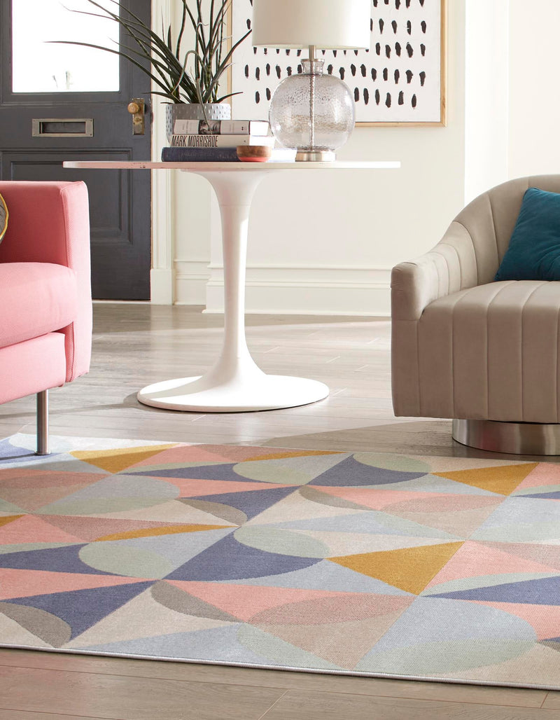Lagoon Oasis Collection Area Rug - Coral Rectangle Multi  lifestyle 3