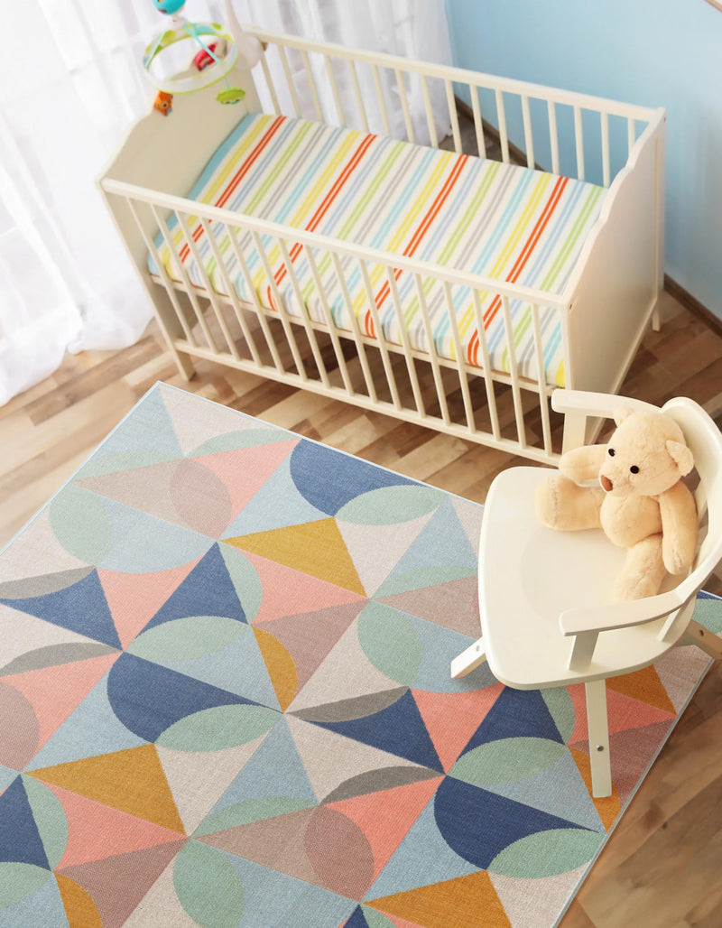 Lagoon Oasis Collection Area Rug - Coral Rectangle Multi  lifestyle 4