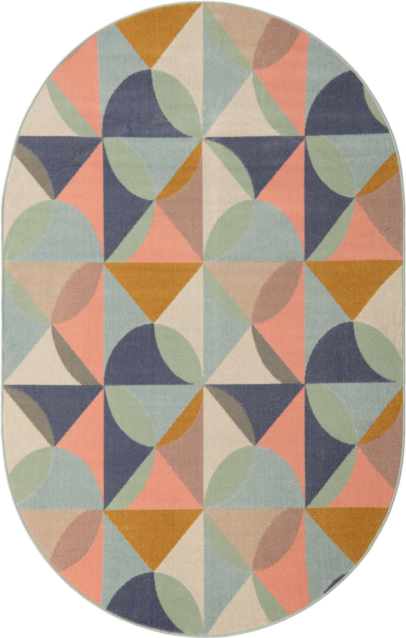 Lagoon Oasis Collection Area Rug - Coral Oval Multi  lifestyle 23