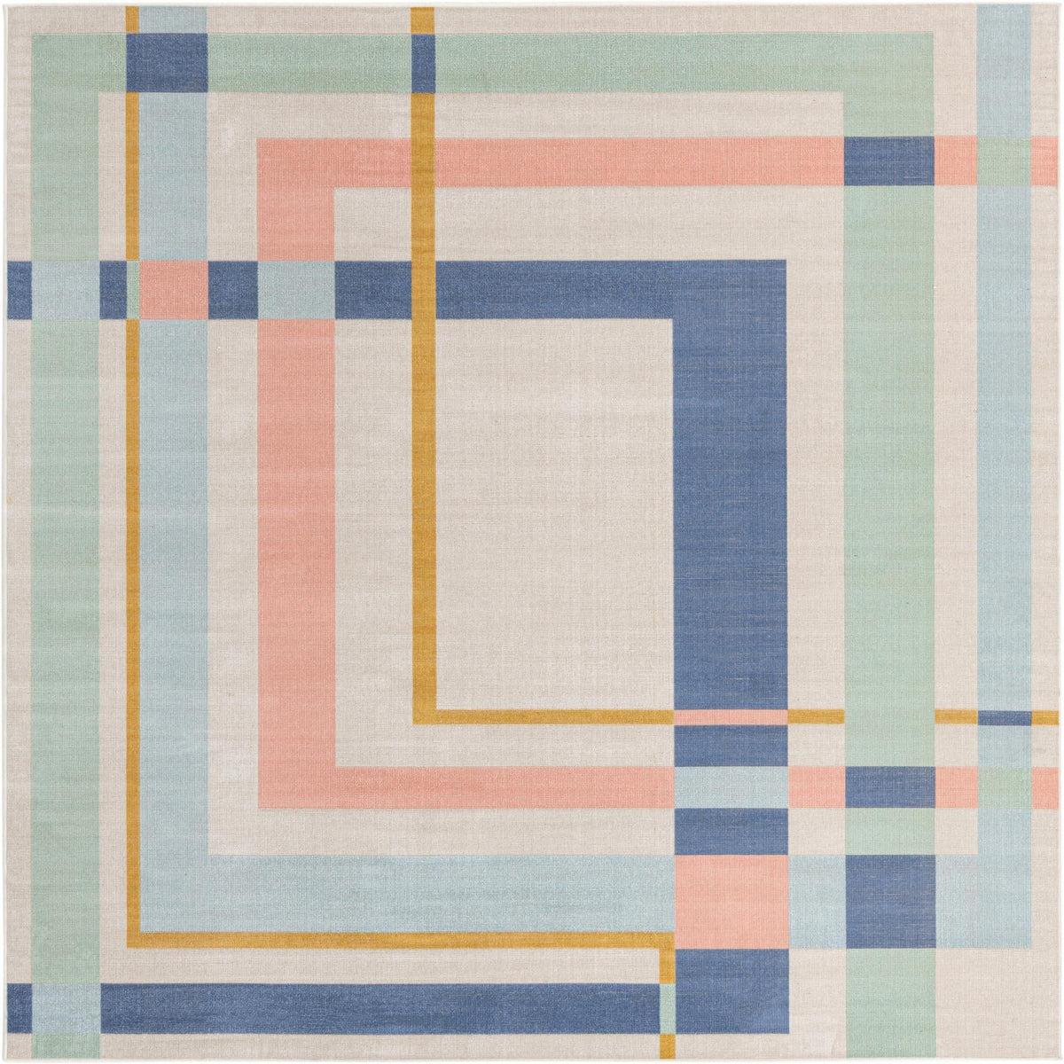 Lagoon Oasis Collection Area Rug -  Reef Square Multi  lifestyle 11