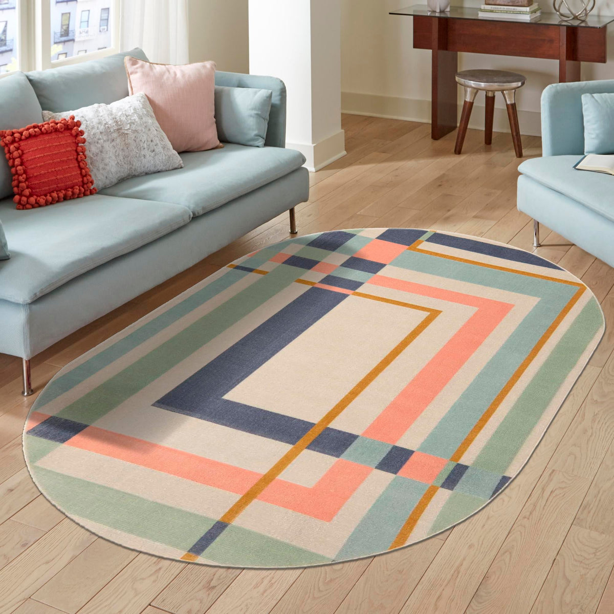 Lagoon Oasis Collection Area Rug -  Reef Oval Multi  lifestyle 42