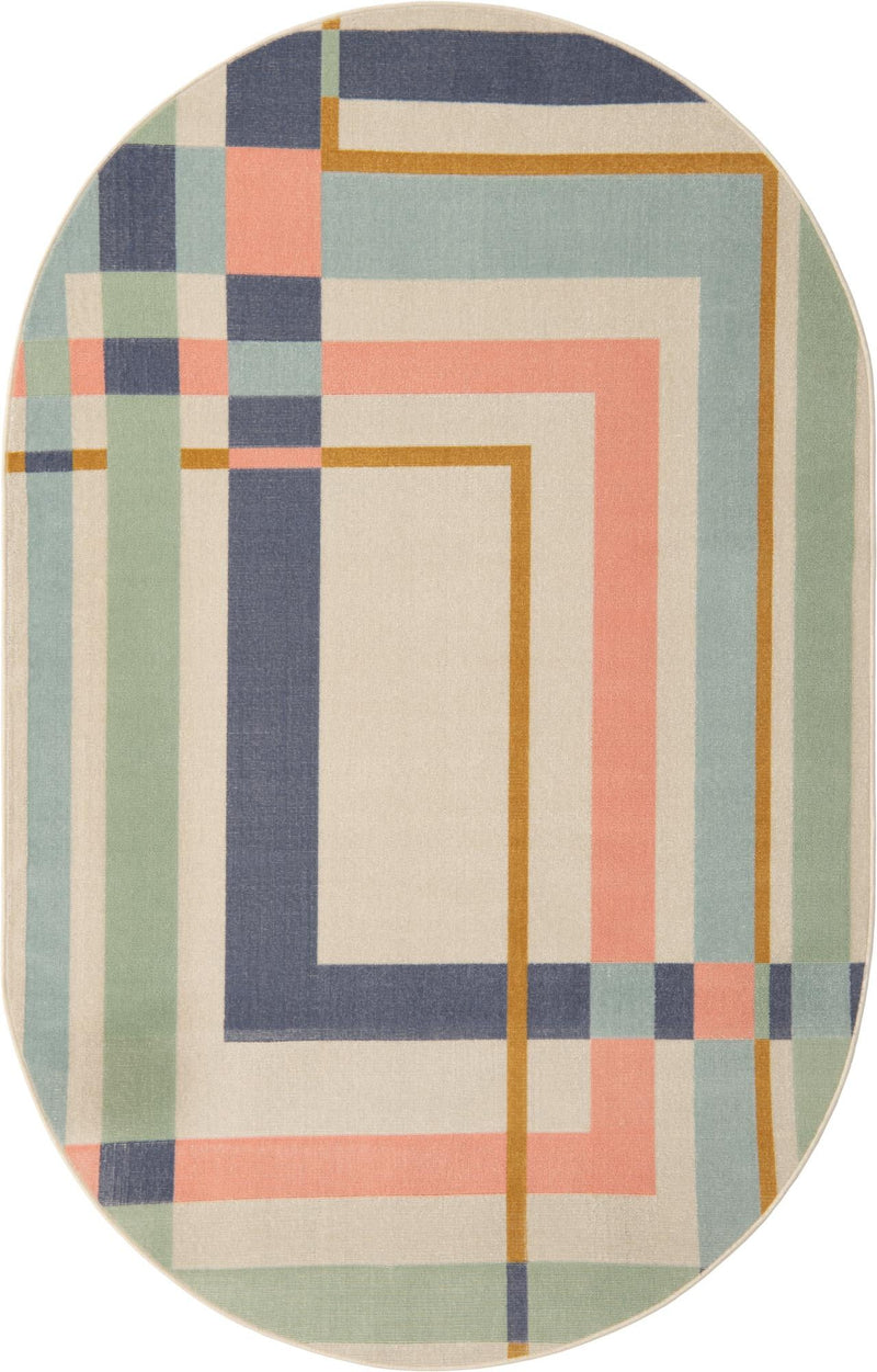 Lagoon Oasis Collection Area Rug -  Reef Oval Multi  lifestyle 15