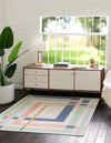 Lagoon Oasis Collection Area Rug -  Reef Square Multi  lifestyle 15