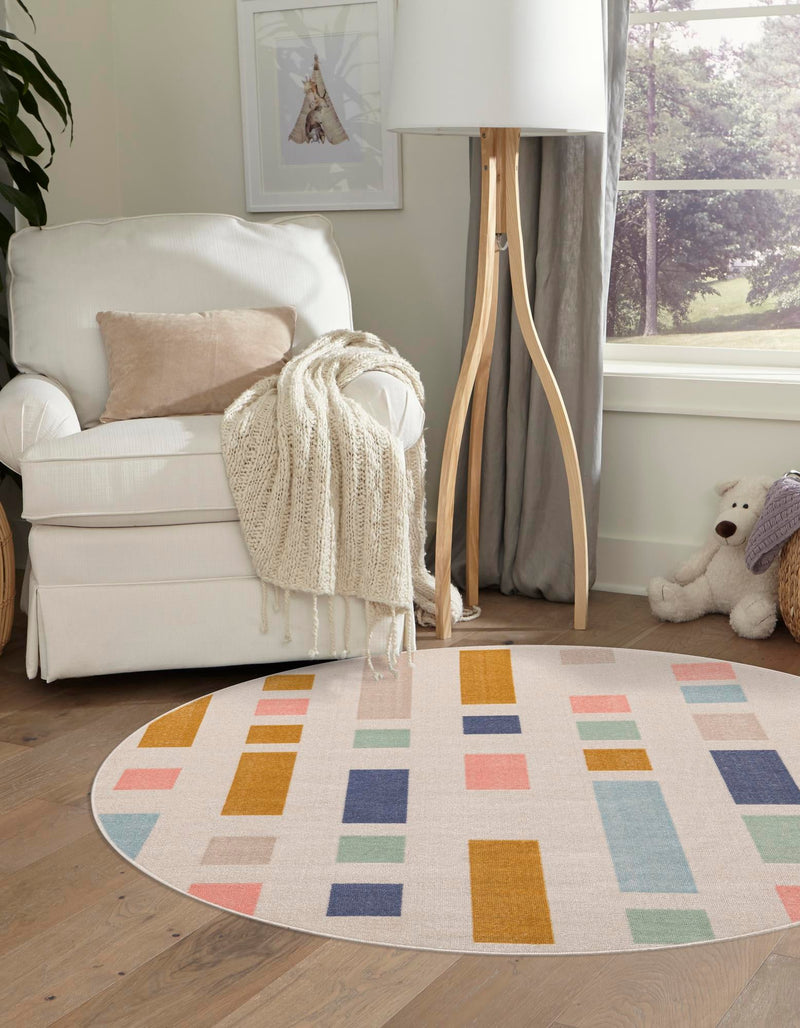 Lagoon Oasis Collection Area Rug -  Marina Round Multi  lifestyle 25