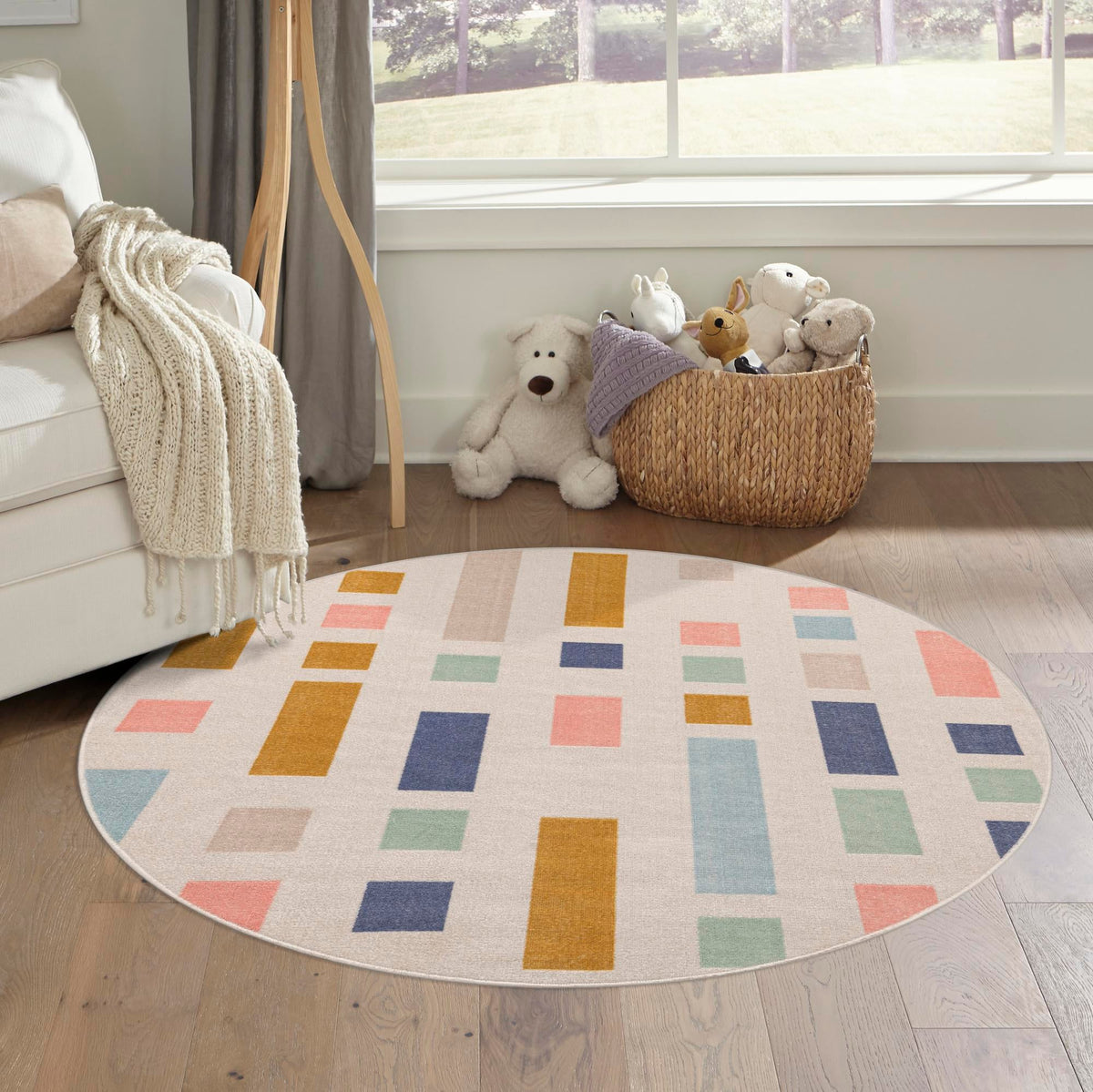 Lagoon Oasis Collection Area Rug -  Marina Round Multi  lifestyle 68