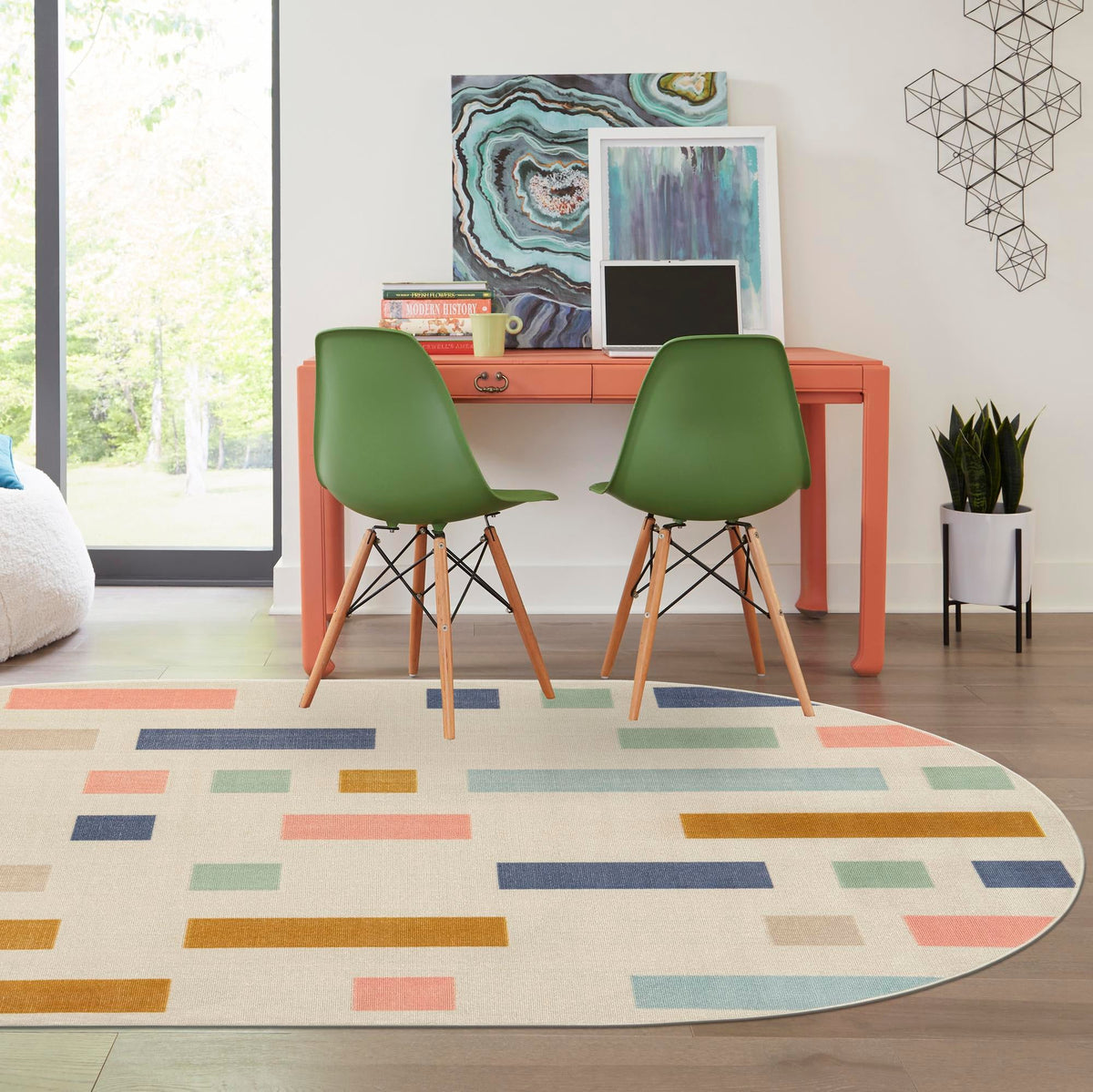 Lagoon Oasis Collection Area Rug -  Marina Oval Multi  lifestyle 70