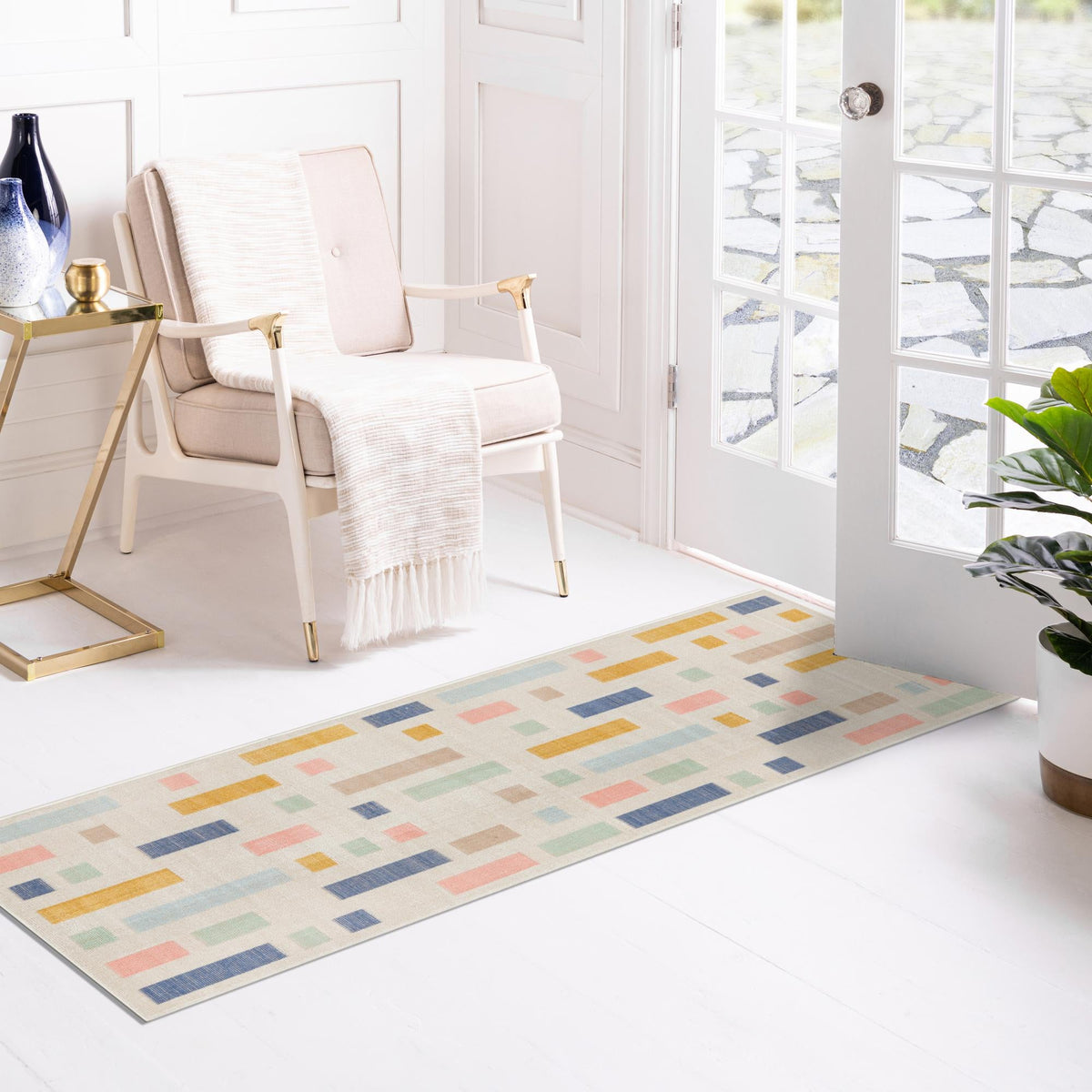 Lagoon Oasis Collection Area Rug -  Marina Runner Multi  lifestyle 72