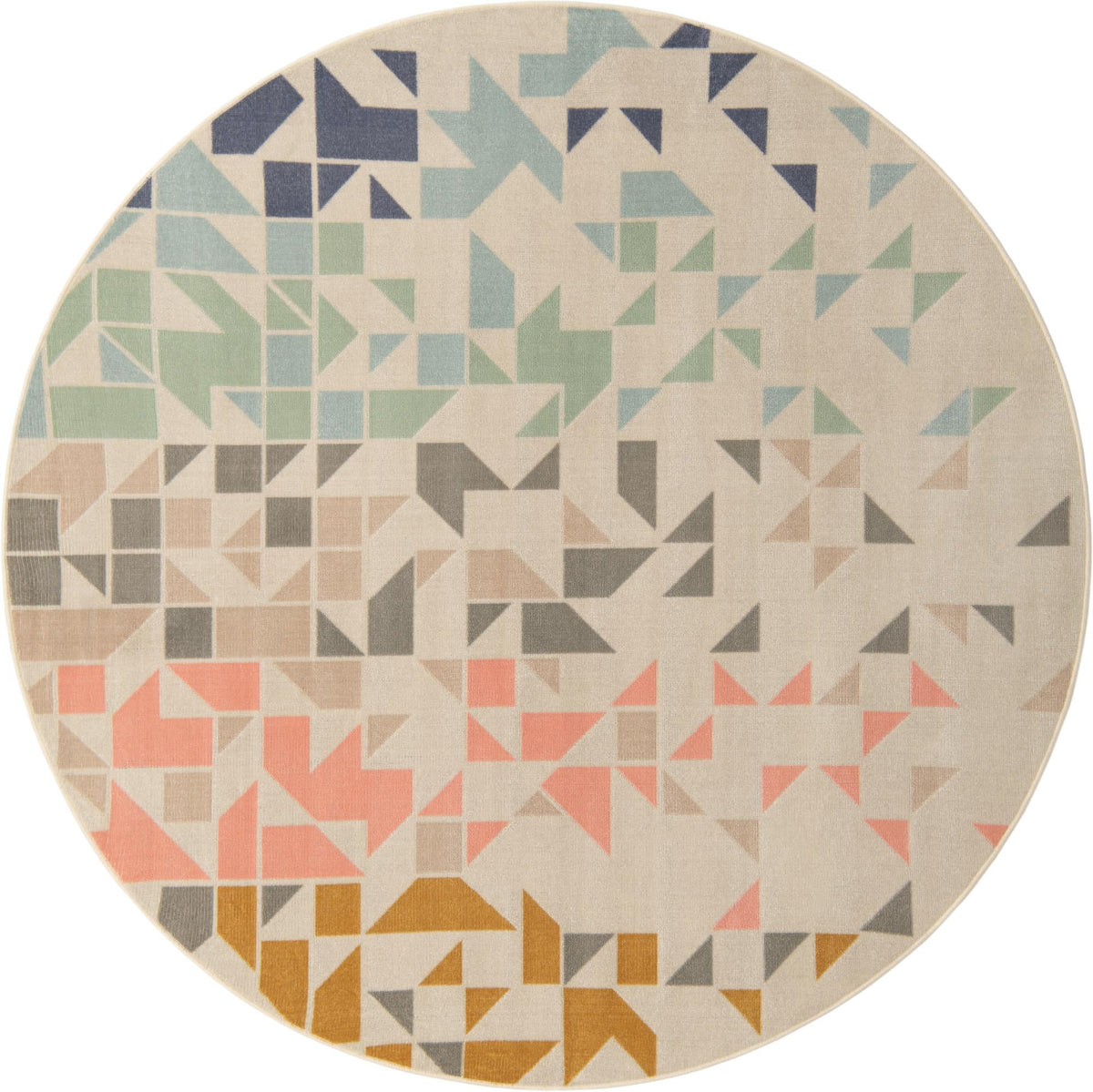 Lagoon Oasis Collection Area Rug -  Tidepool Round Multi  lifestyle 18