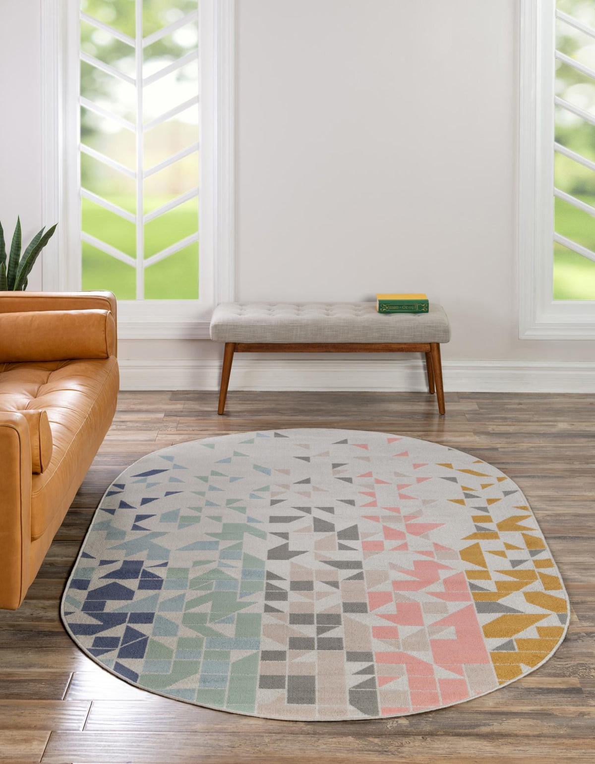 Lagoon Oasis Collection Area Rug -  Tidepool Oval Multi  lifestyle 20