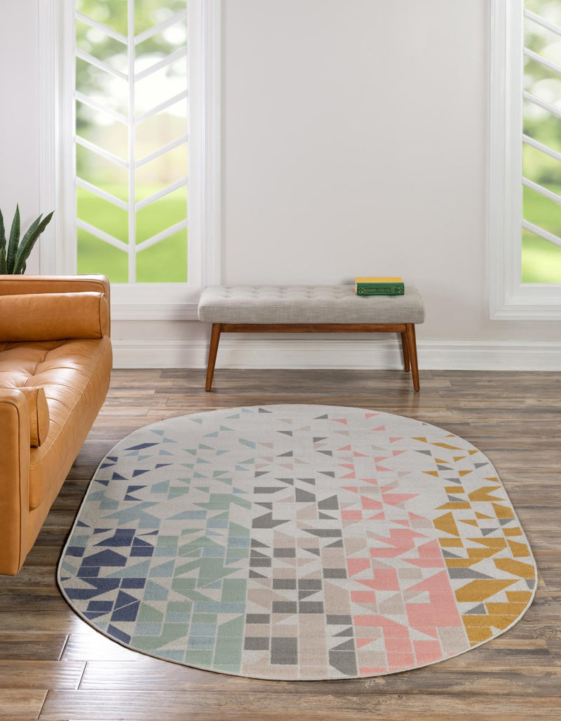 Lagoon Oasis Collection Area Rug -  Tidepool Oval Multi  lifestyle 20