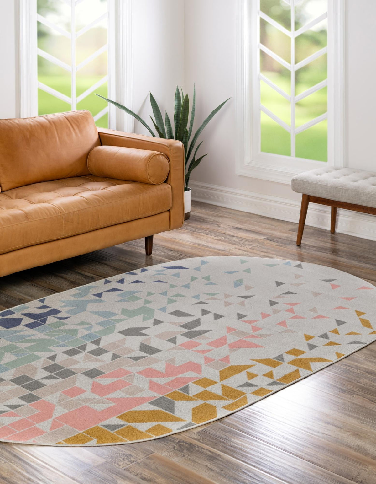Lagoon Oasis Collection Area Rug -  Tidepool Oval Multi  lifestyle 24