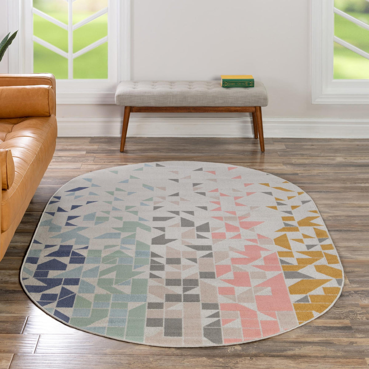 Lagoon Oasis Collection Area Rug -  Tidepool Oval Multi  lifestyle 69