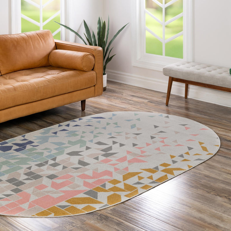 Lagoon Oasis Collection Area Rug -  Tidepool Oval Multi  lifestyle 71