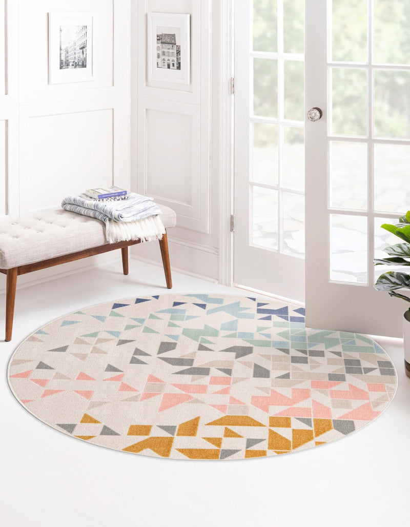 Lagoon Oasis Collection Area Rug -  Tidepool Round Multi  lifestyle 26