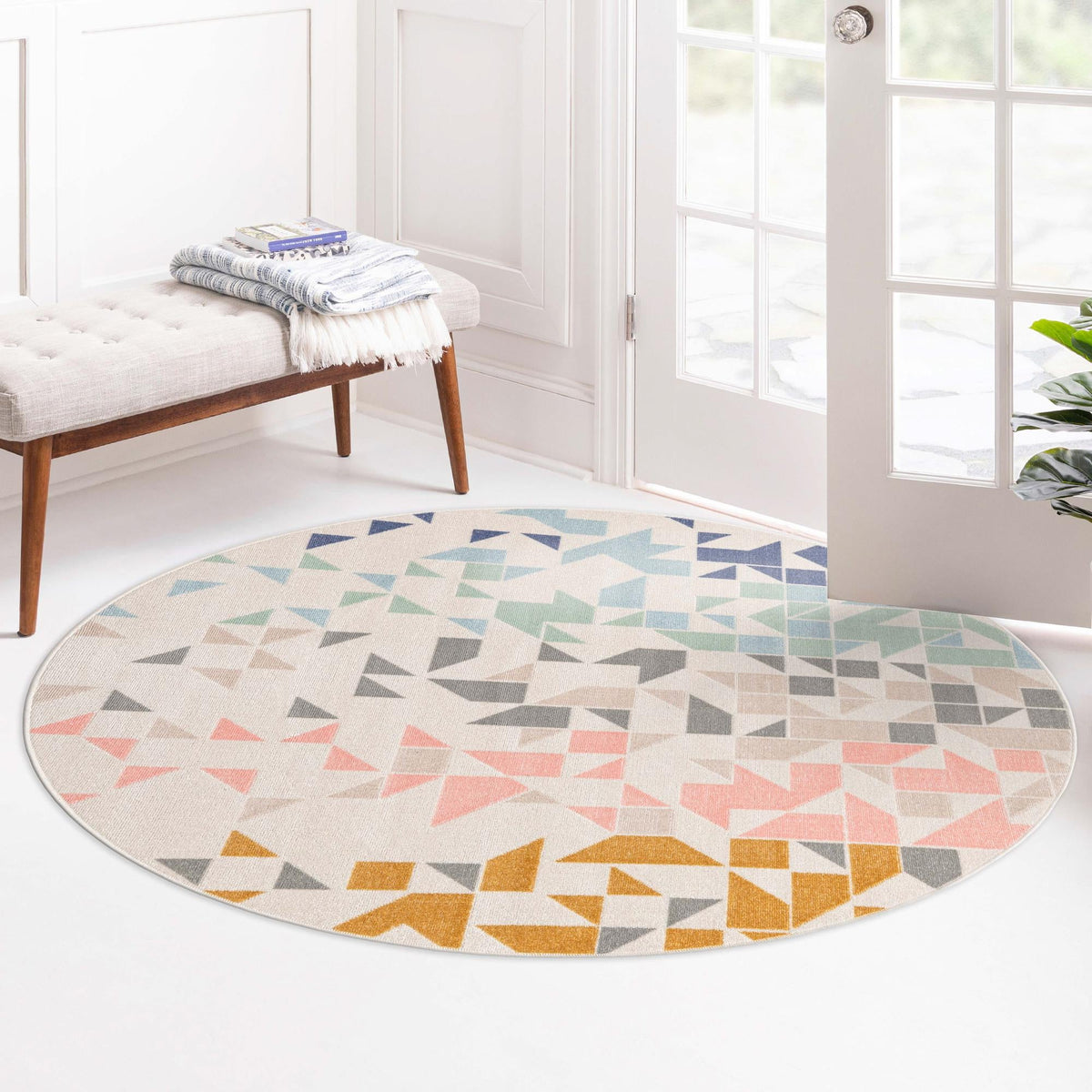 Lagoon Oasis Collection Area Rug -  Tidepool Round Multi  lifestyle 72